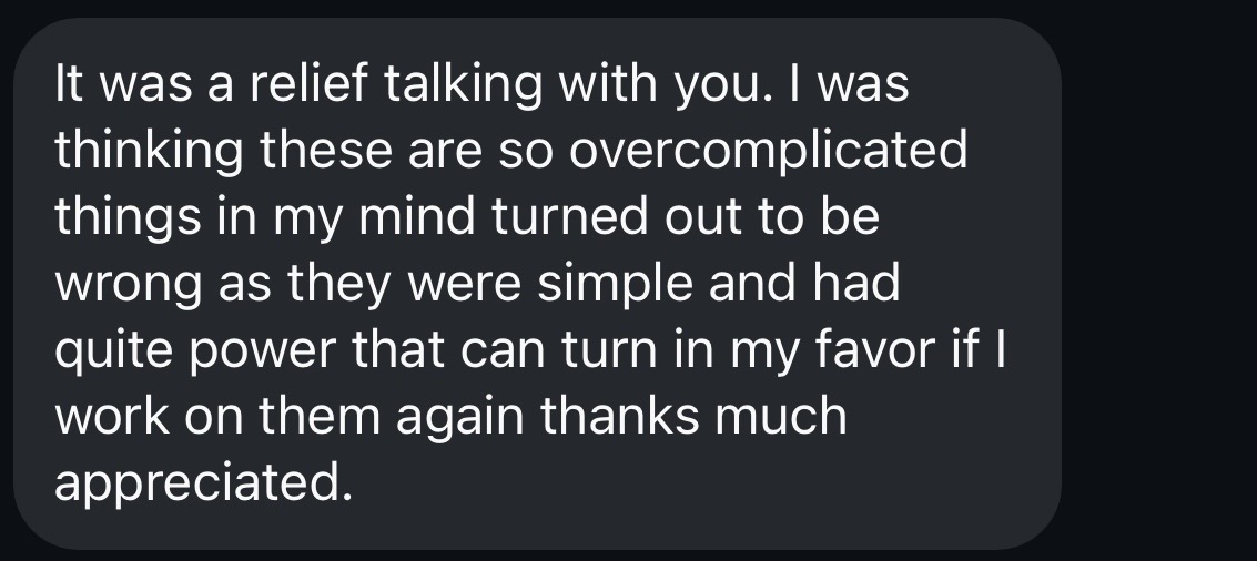 Message from a client, screenshot 4