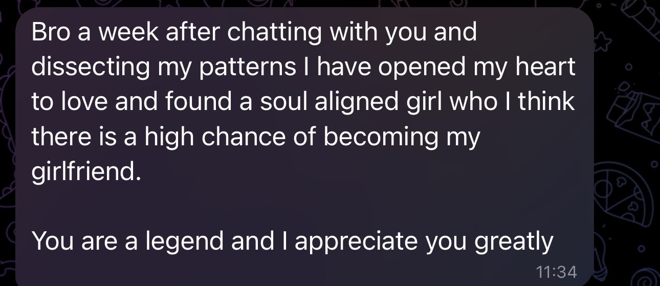 Message from a client, screenshot 1